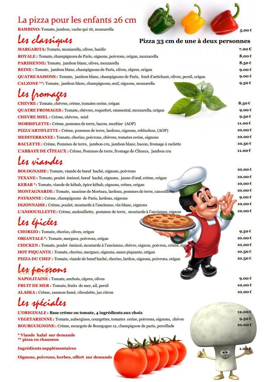 Pizza Originale — carte page 1