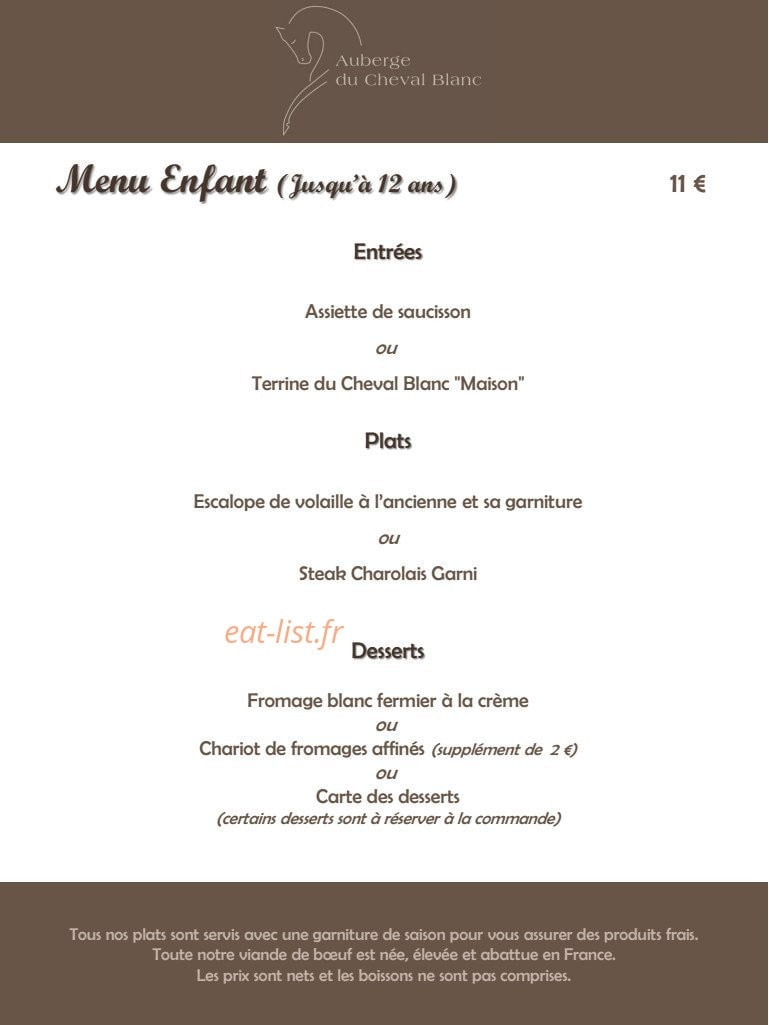 Auberge du Cheval Blanc — carte page 7