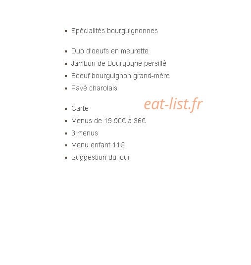 Auberge du Cheval Blanc — carte page 1