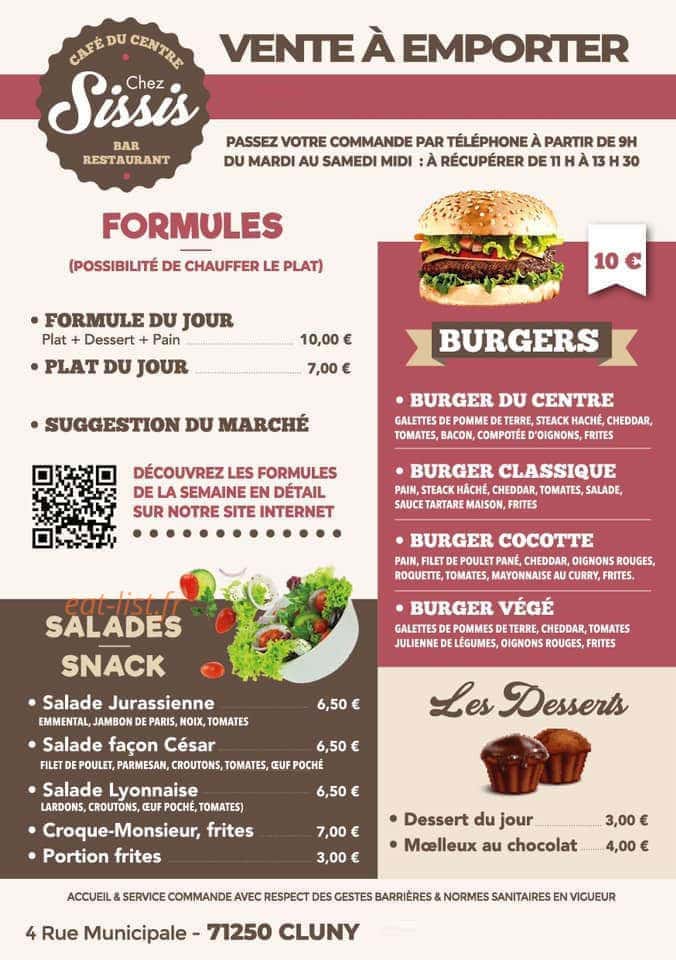 Café du Centre "Chez Sissis" — carte page 2