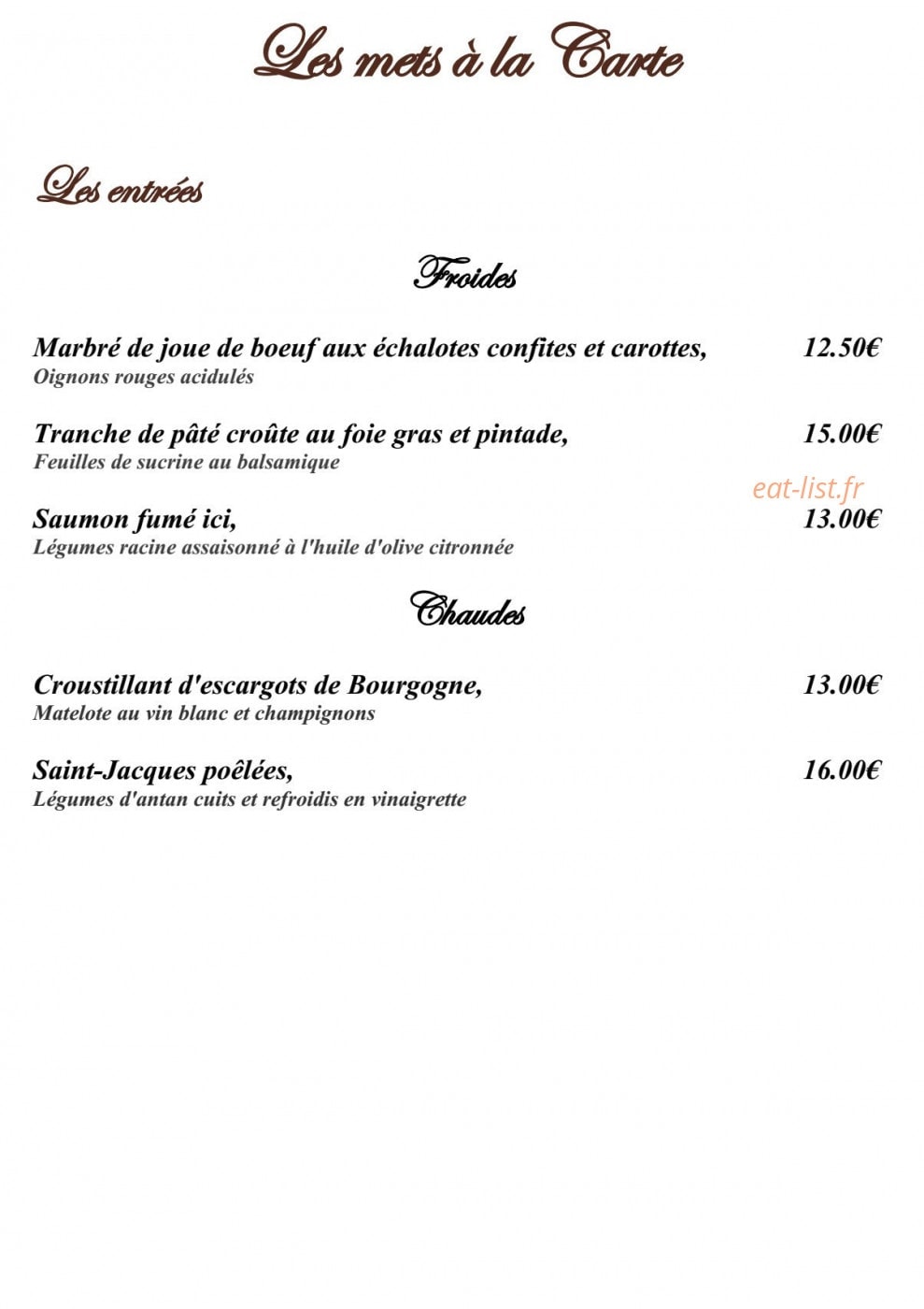 Hostellerie d’Héloïse — carte page 7