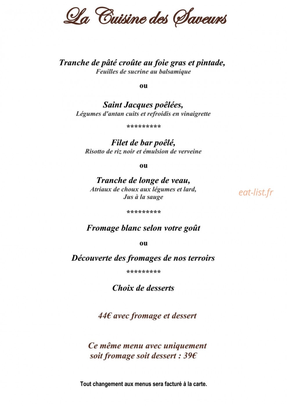 Hostellerie d’Héloïse — carte page 5