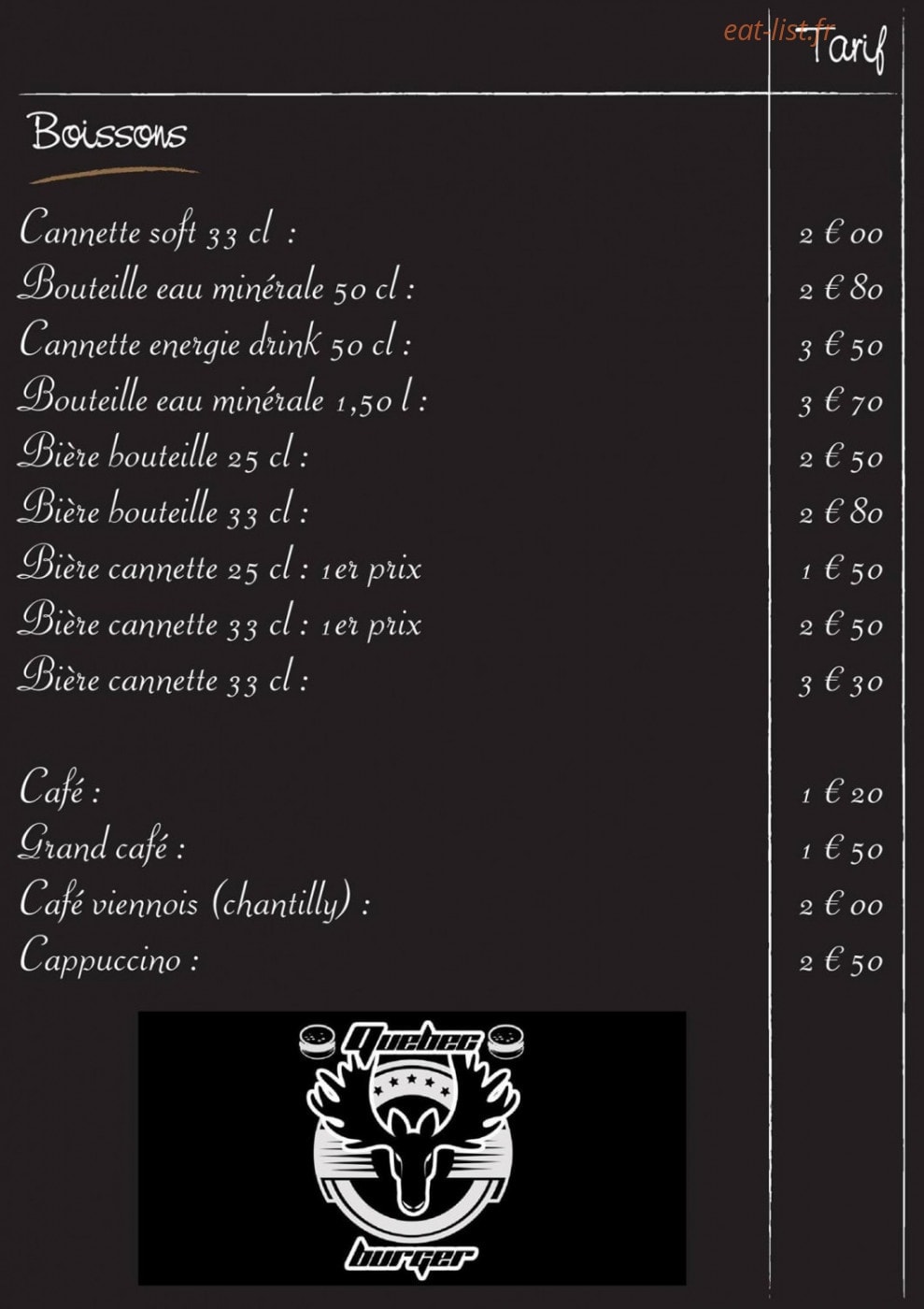 Québec Burger — carte page 3
