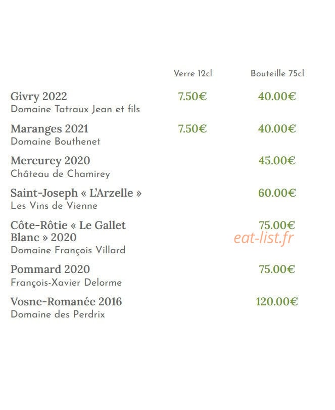 Bistrot Saint Pierre — carte page 7