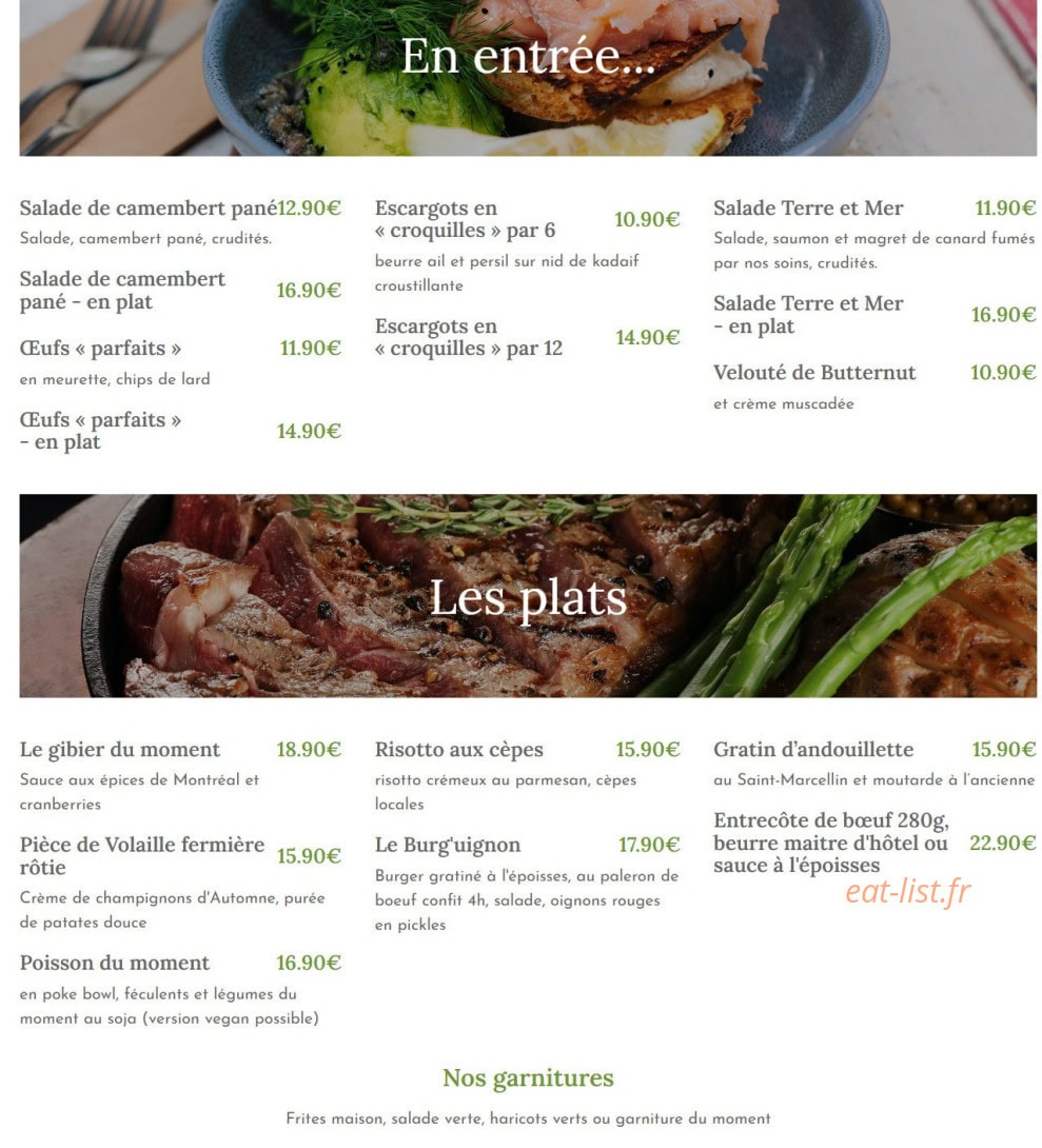 Bistrot Saint Pierre — carte page 4