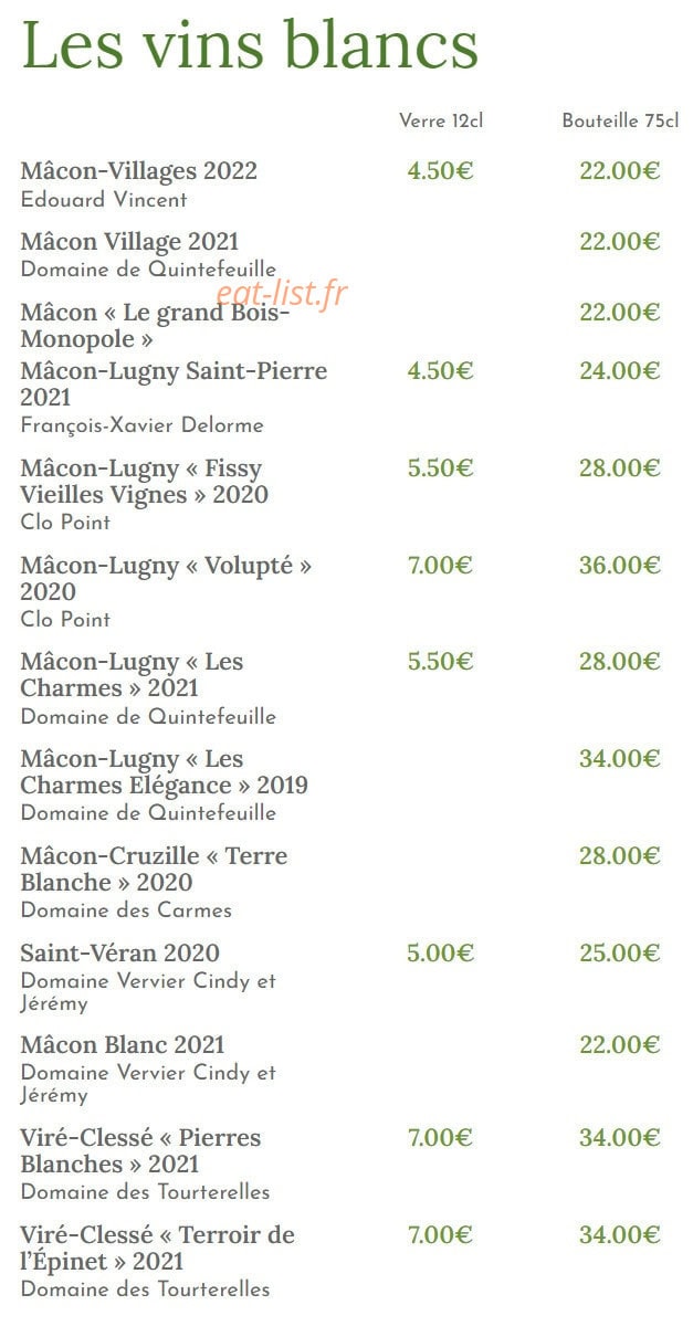 Bistrot Saint Pierre — carte page 8