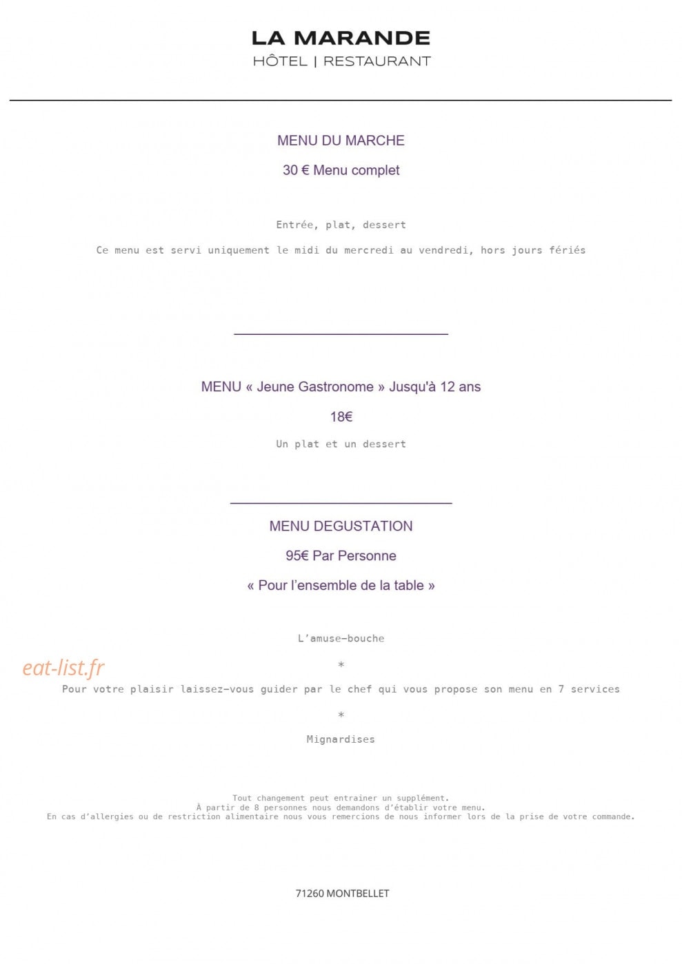 La Marande — carte page 1