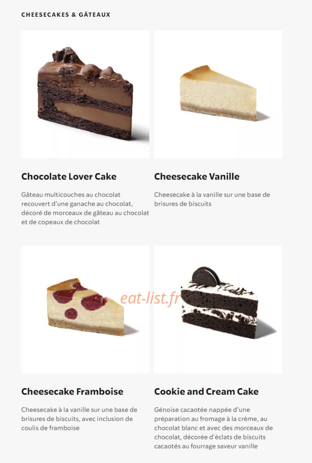 Starbucks Coffee — carte page 26