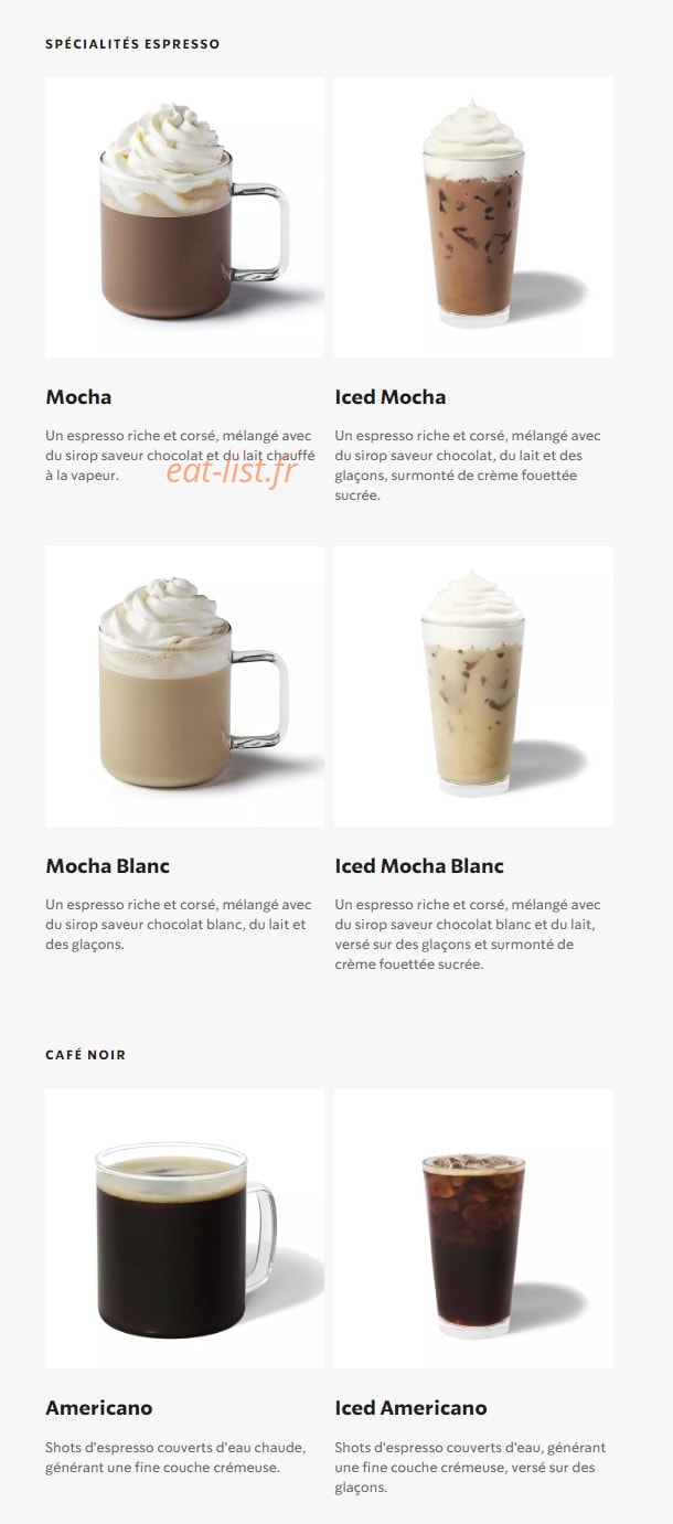 Starbucks Coffee — carte page 5