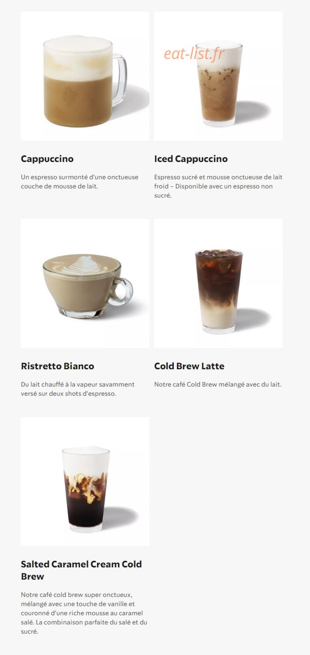 Starbucks Coffee — carte page 4