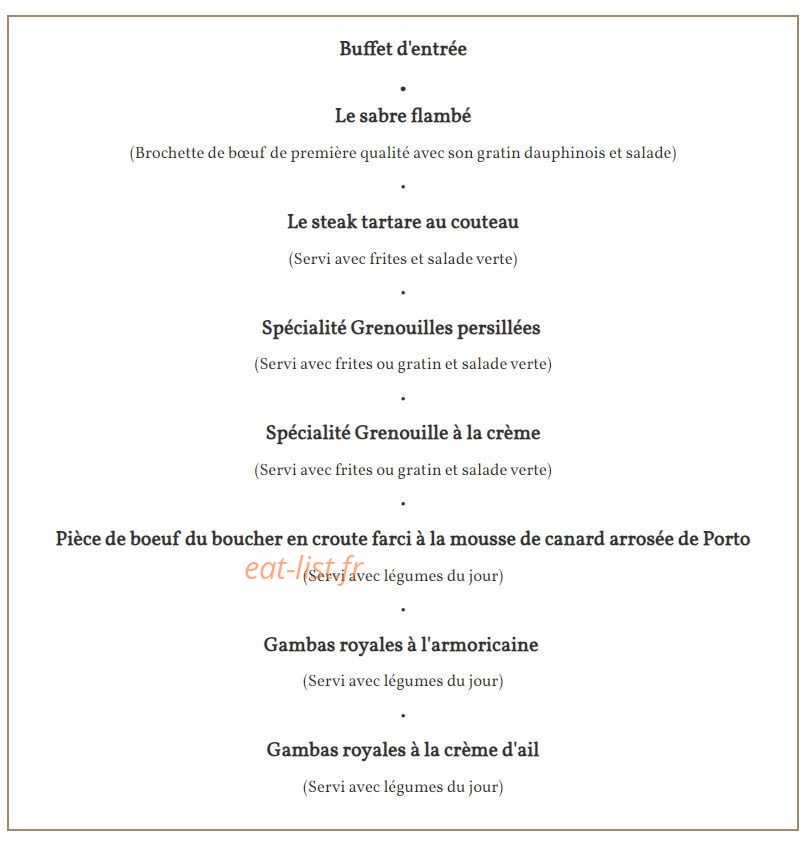 La Taverne Bressane — carte page 3
