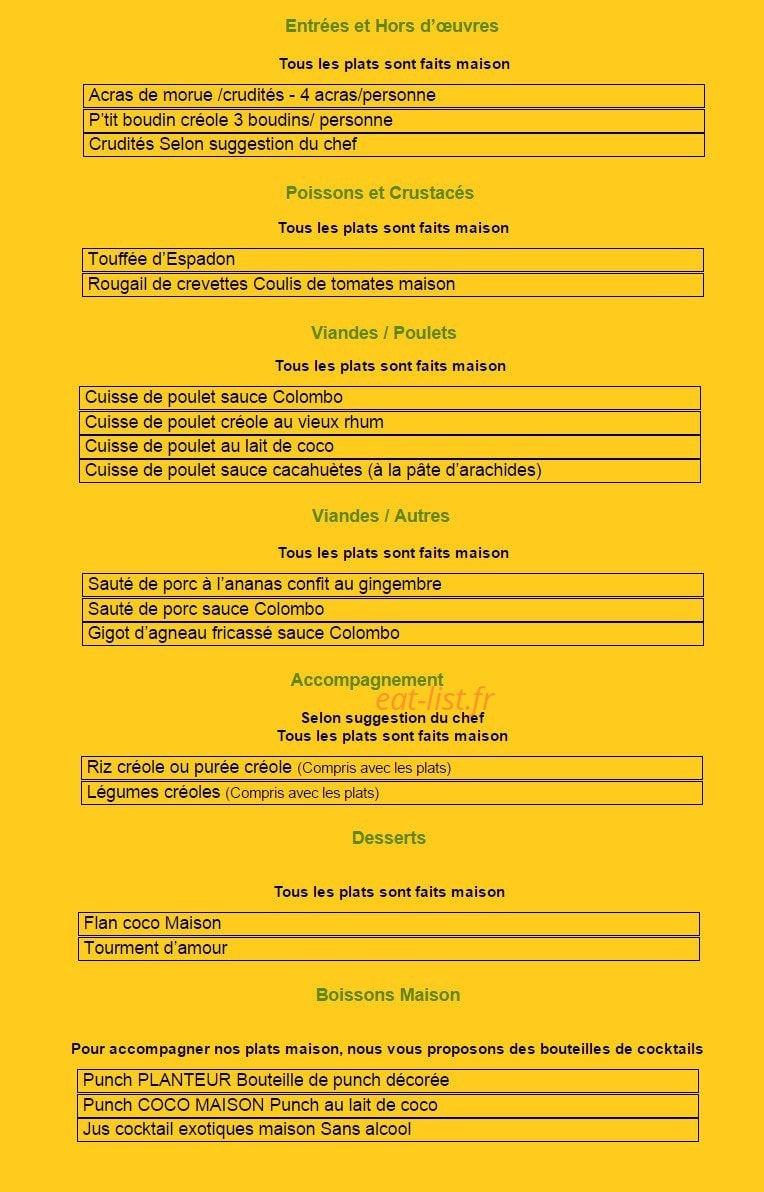 Douce Heure Antillaise — carte page 6