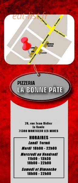 La Bonne Pâte — carte page 5