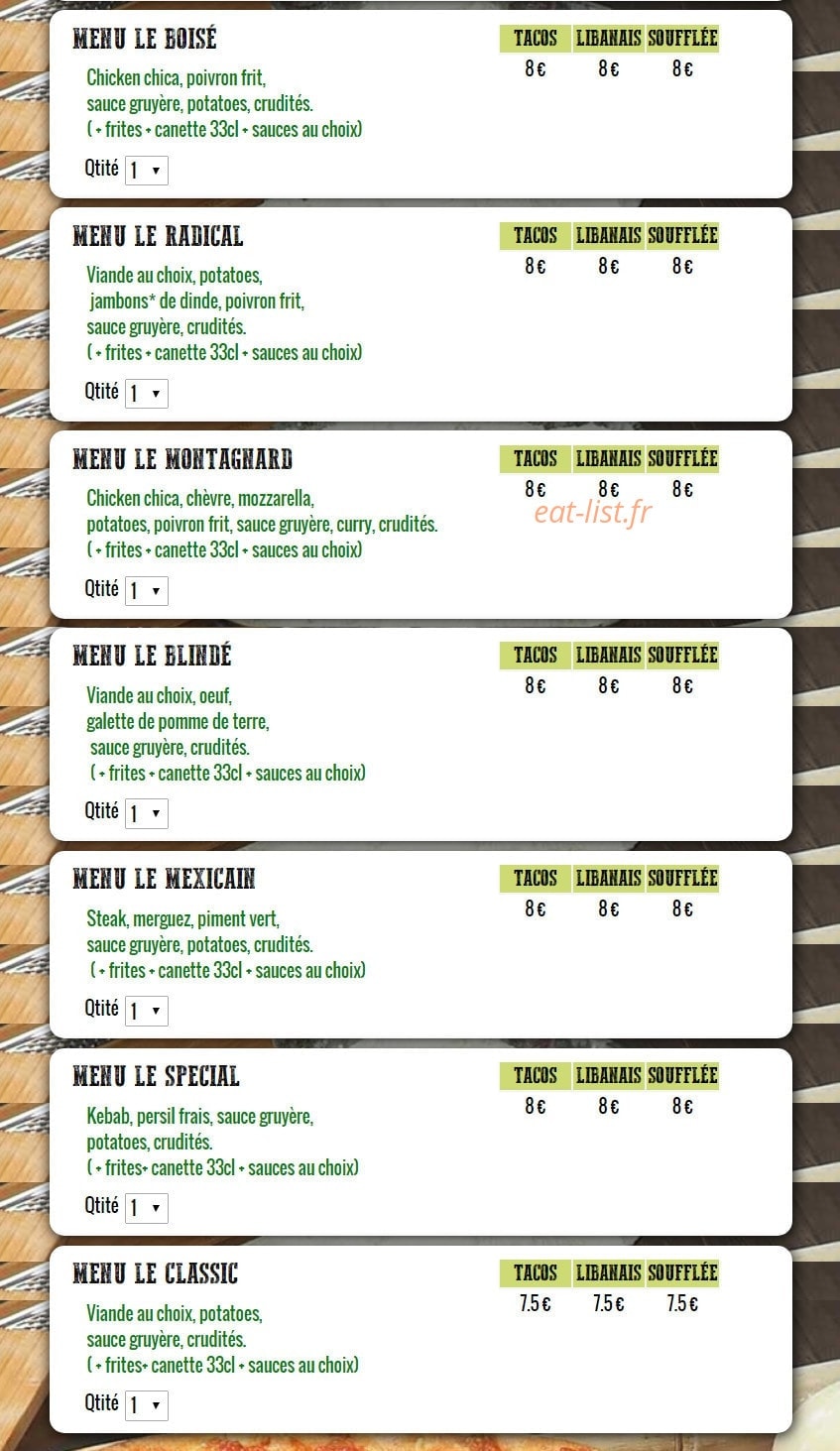 La Strada Pizza — carte page 8