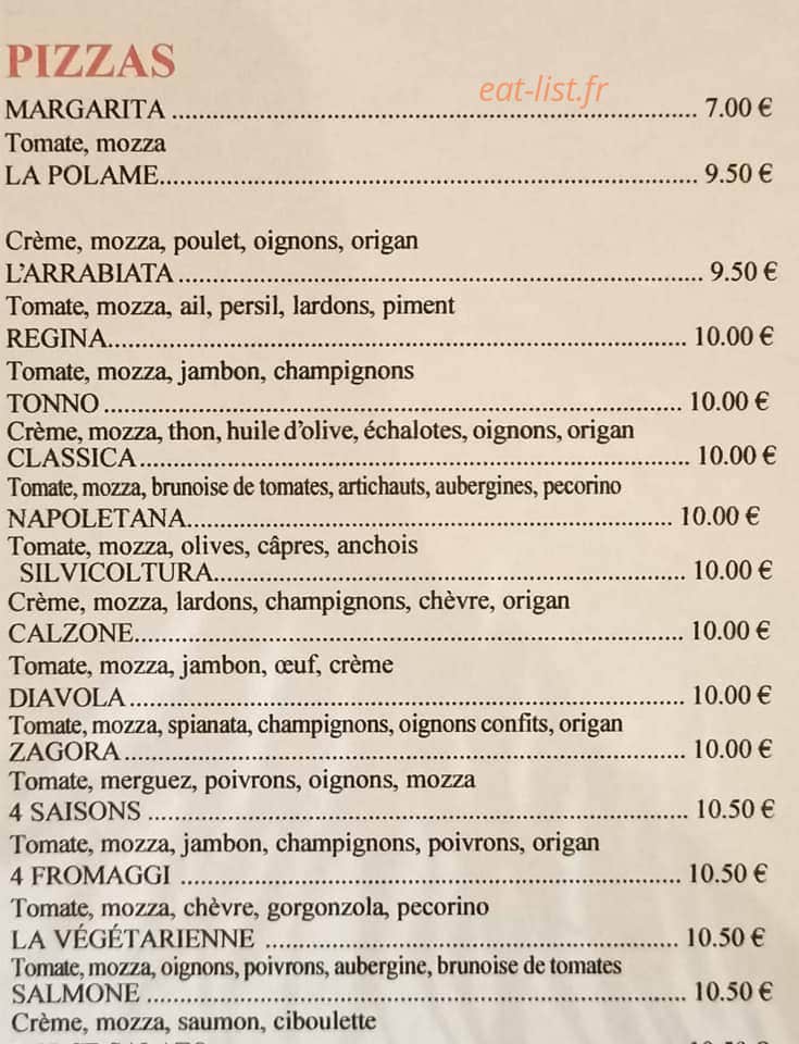 La Trattoria — carte page 2