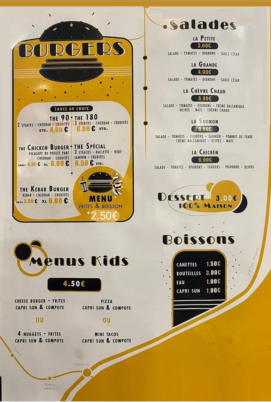 Manhattan Pizza — carte page 1