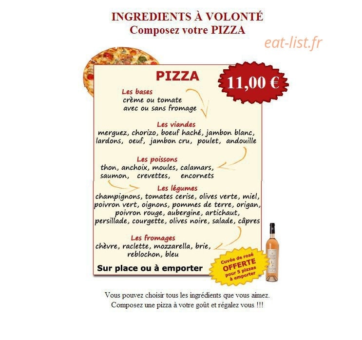 Pizz'a croquer — carte page 1