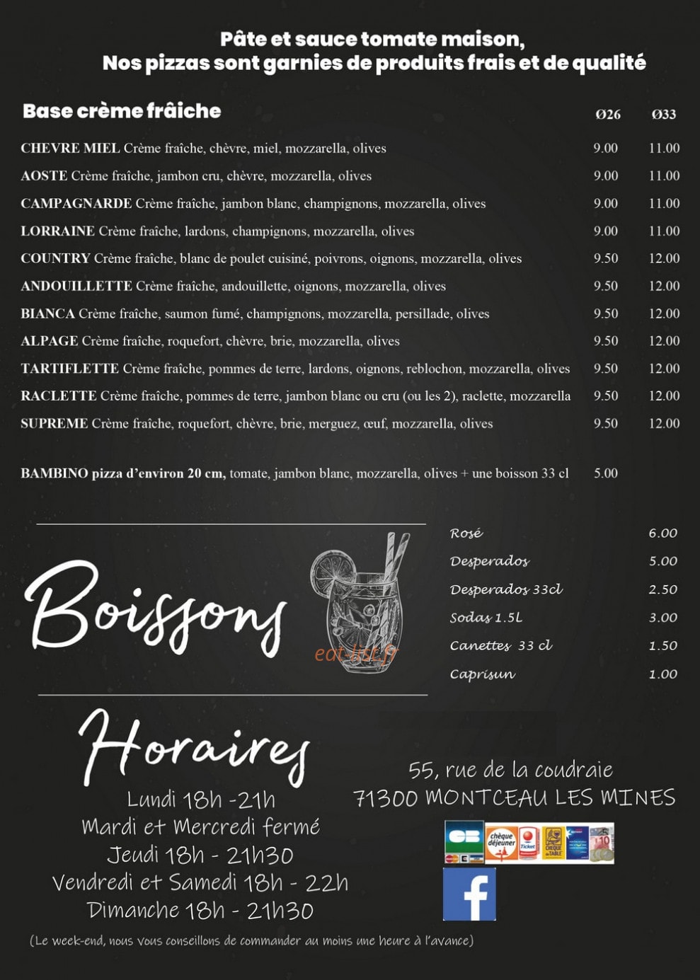 Pizza Belle — carte page 2