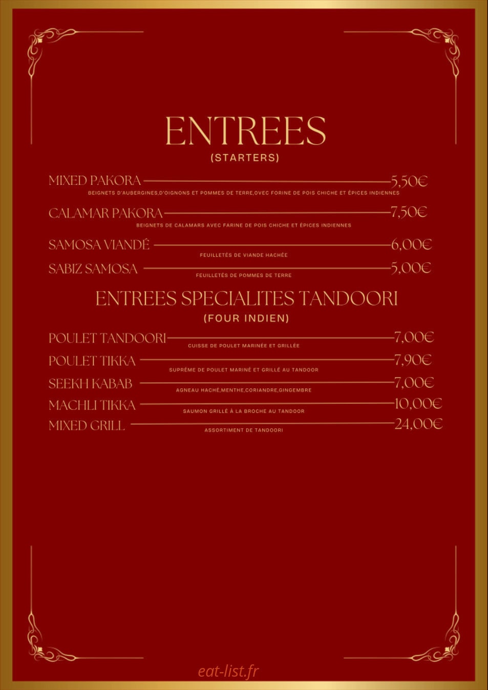 Restaurant Shahi Qila — carte page 2