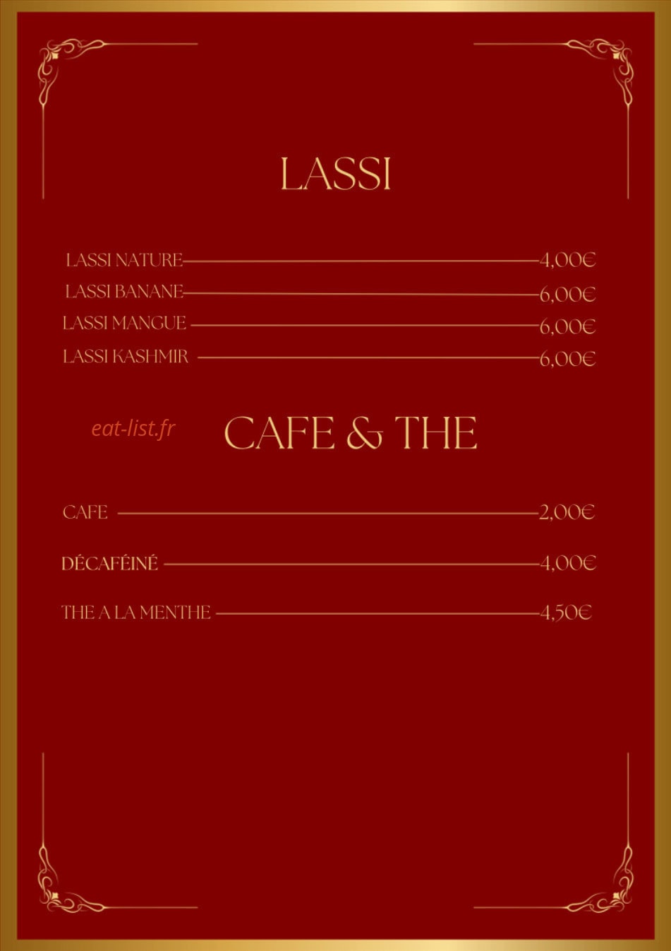 Restaurant Shahi Qila — carte page 9