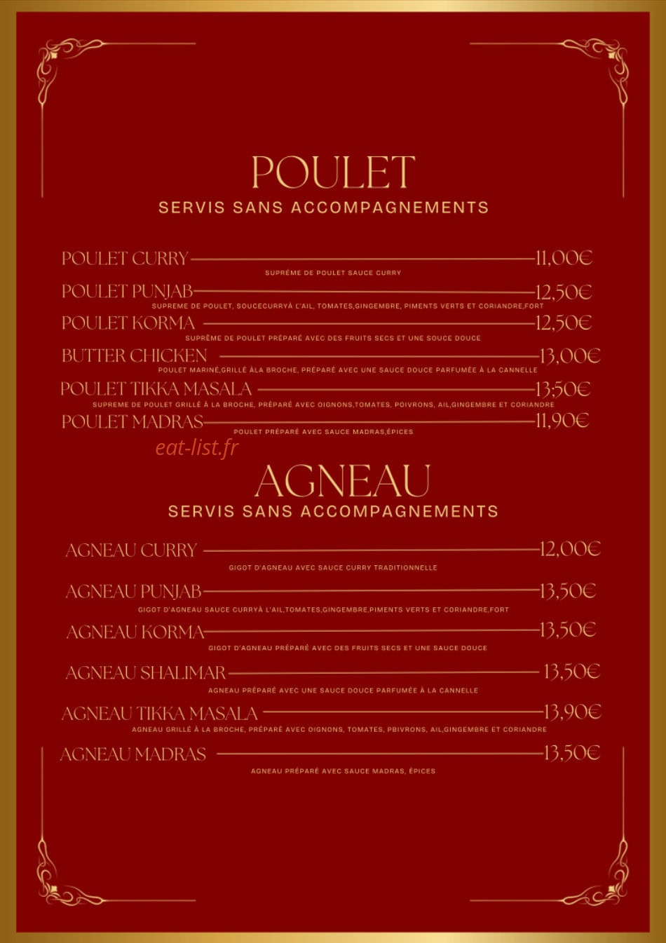 Restaurant Shahi Qila — carte page 3