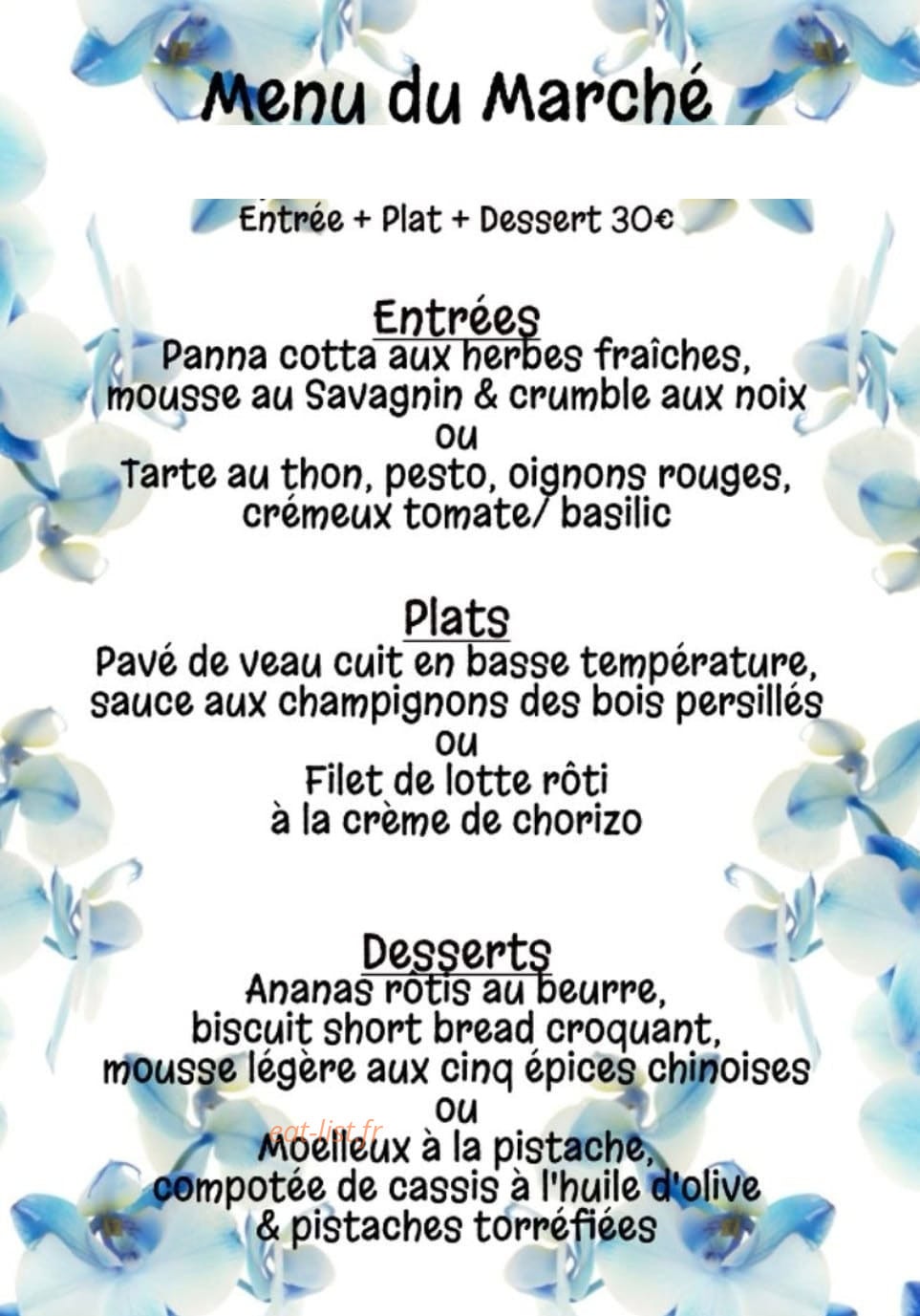 Les Délices de Frangy — carte page 1