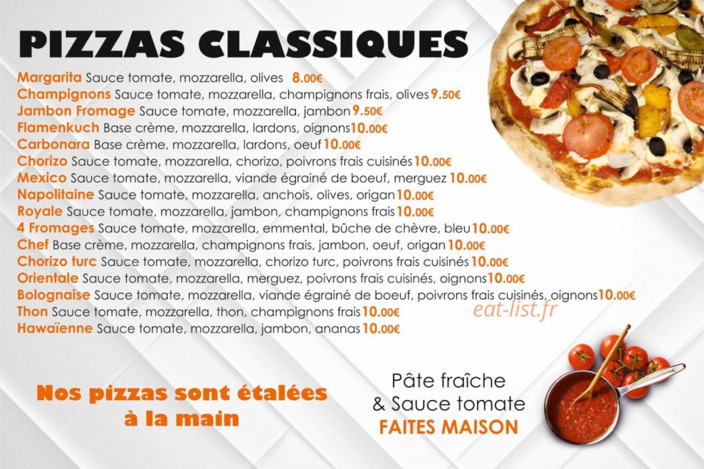 Euro Kebab Pizza — carte page 2