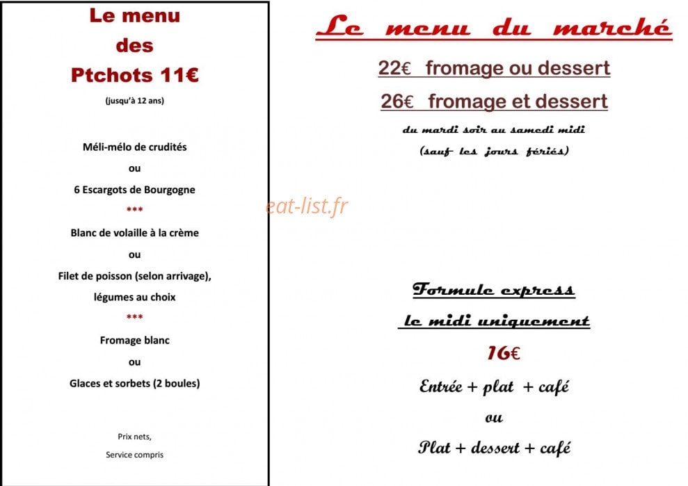 Hostellerie Bressane — carte page 4