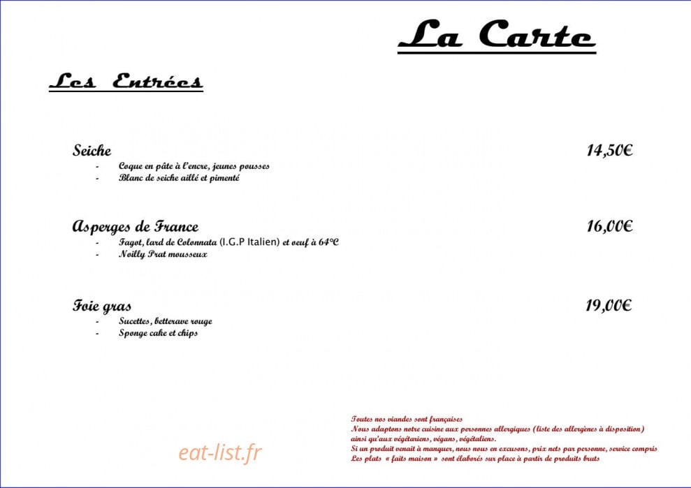 Hostellerie Bressane — carte page 2
