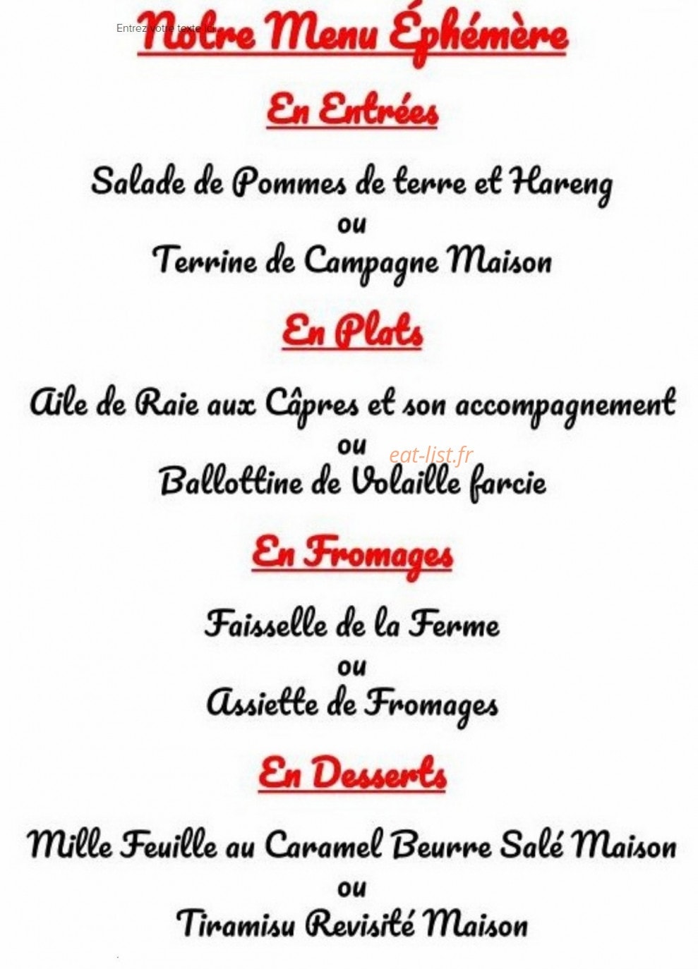 La Palette Gourmande — carte page 3