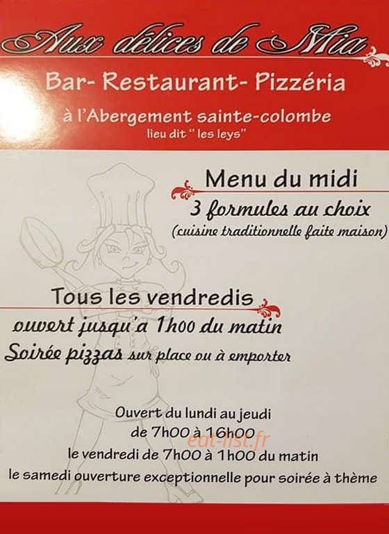 Carte et menu Aux Délices de Mia L' Abergement Saint Colombe