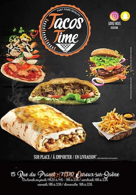 Tacos Time — carte page 1