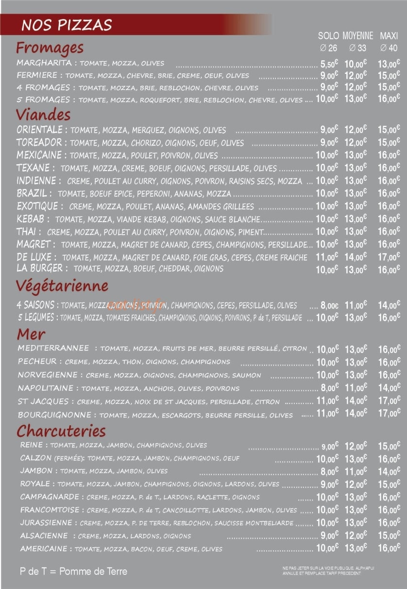 L’atelier gourmand — carte page 2