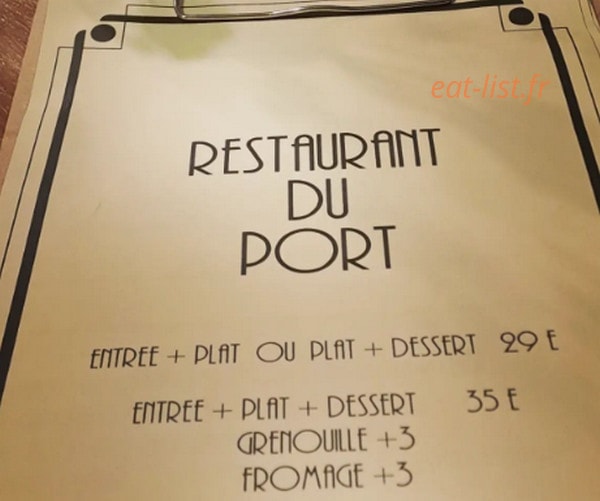 Restaurant Du Port — carte page 2