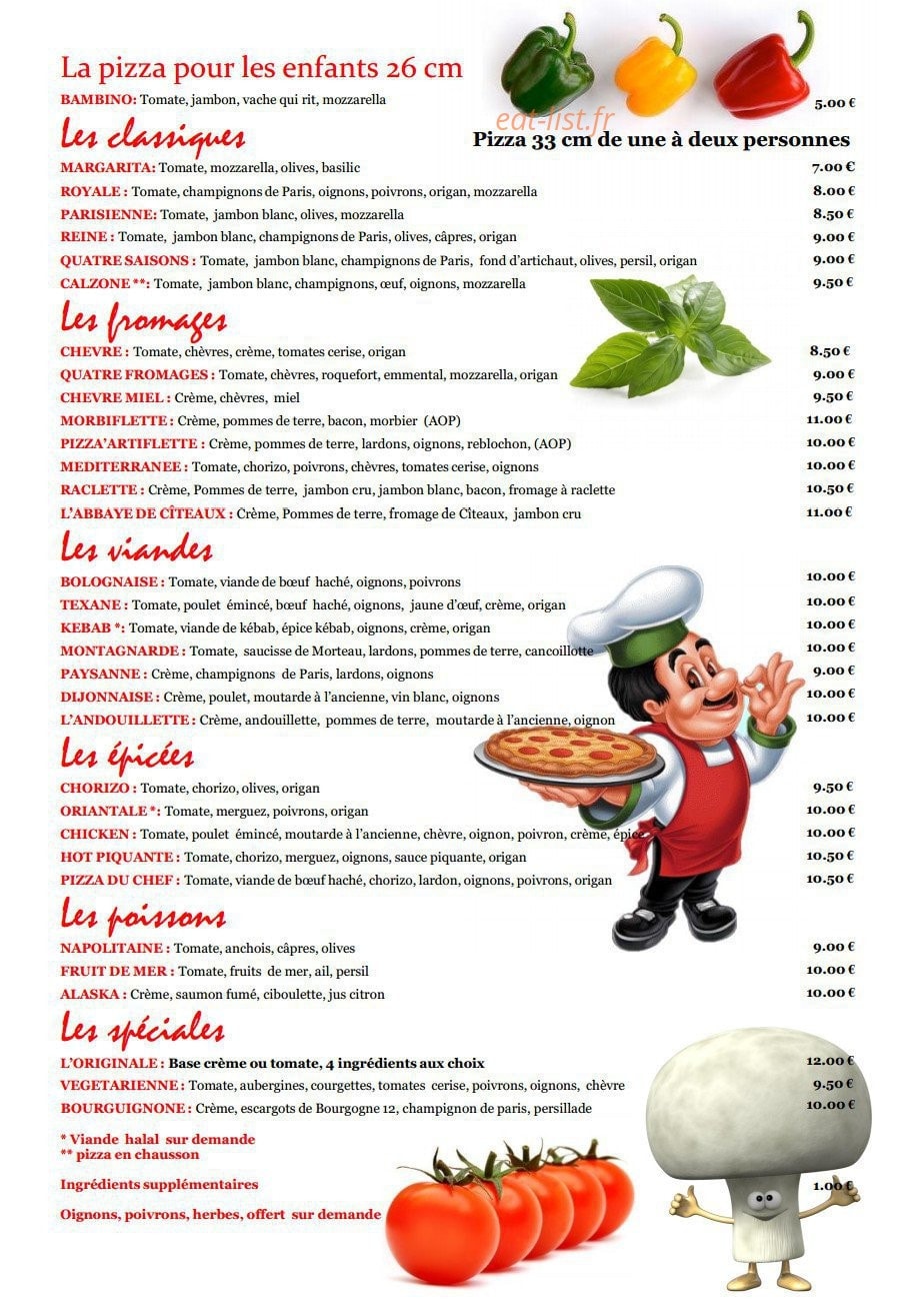 Pizza Originale — carte page 1