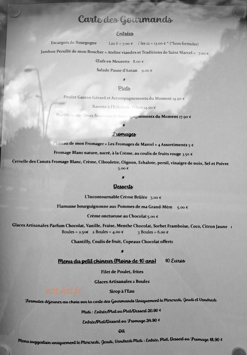 Pause d'Antan — carte page 1