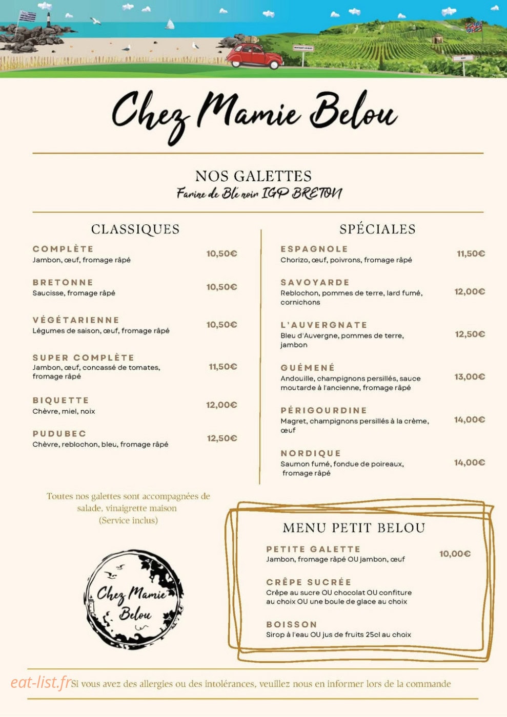 Chez Mamie Belou — carte page 1
