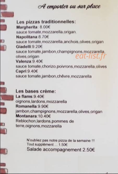 La Bottega — carte page 1