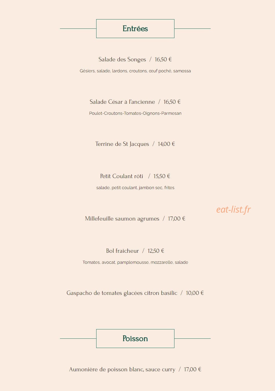 La table des songes — carte page 1