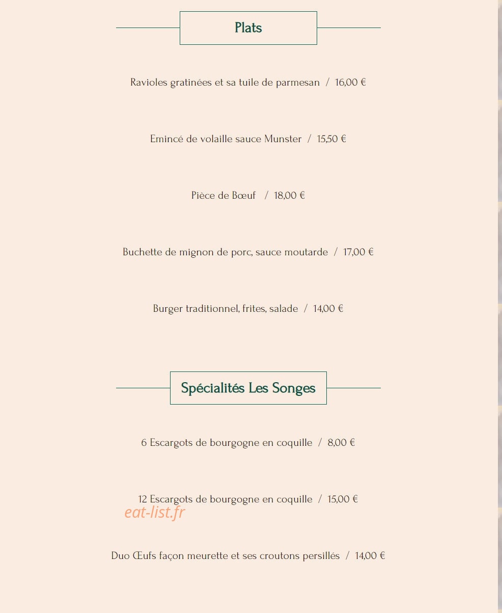 La table des songes — carte page 2