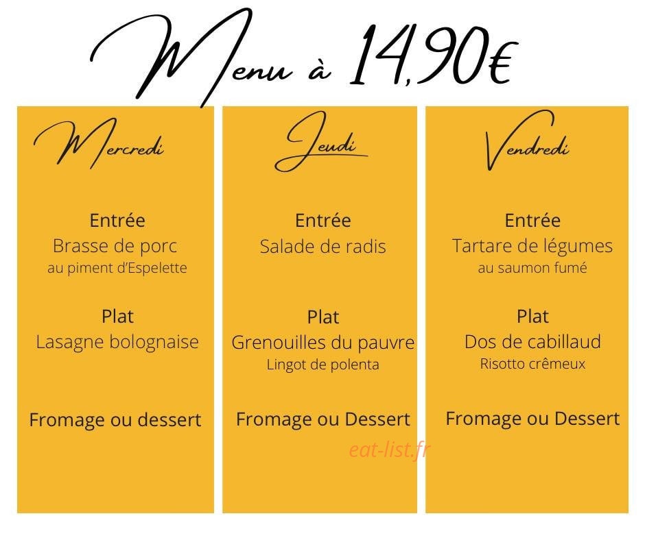 Ô bistrot — carte page 1
