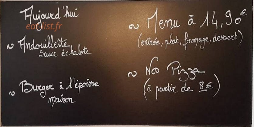 Carte et menu de Auberge de la route des vins à Saint Desert — Un exemple de menu du jour