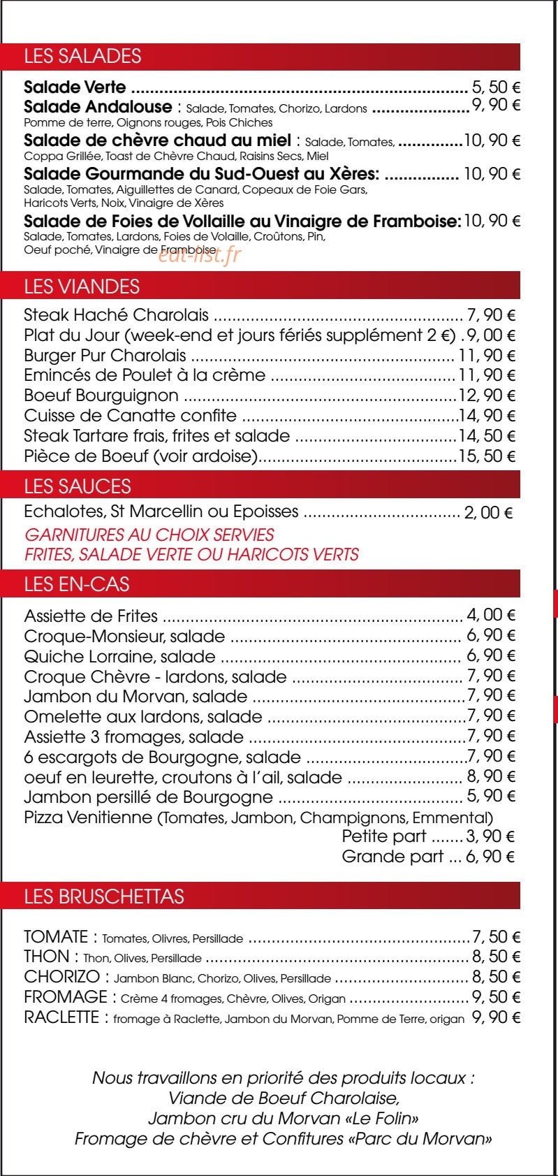 Café des Tilleuls — carte page 1
