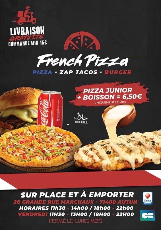 French Pizza — carte page 1