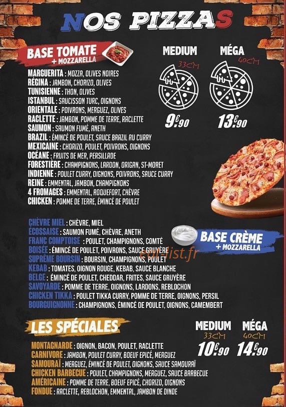French Pizza — carte page 2