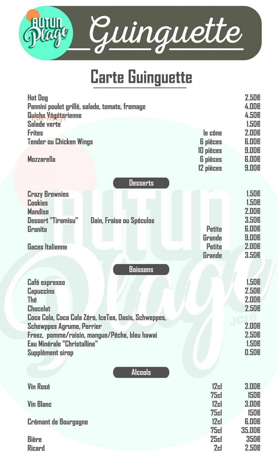 Guinguette Autun Plage — carte page 1