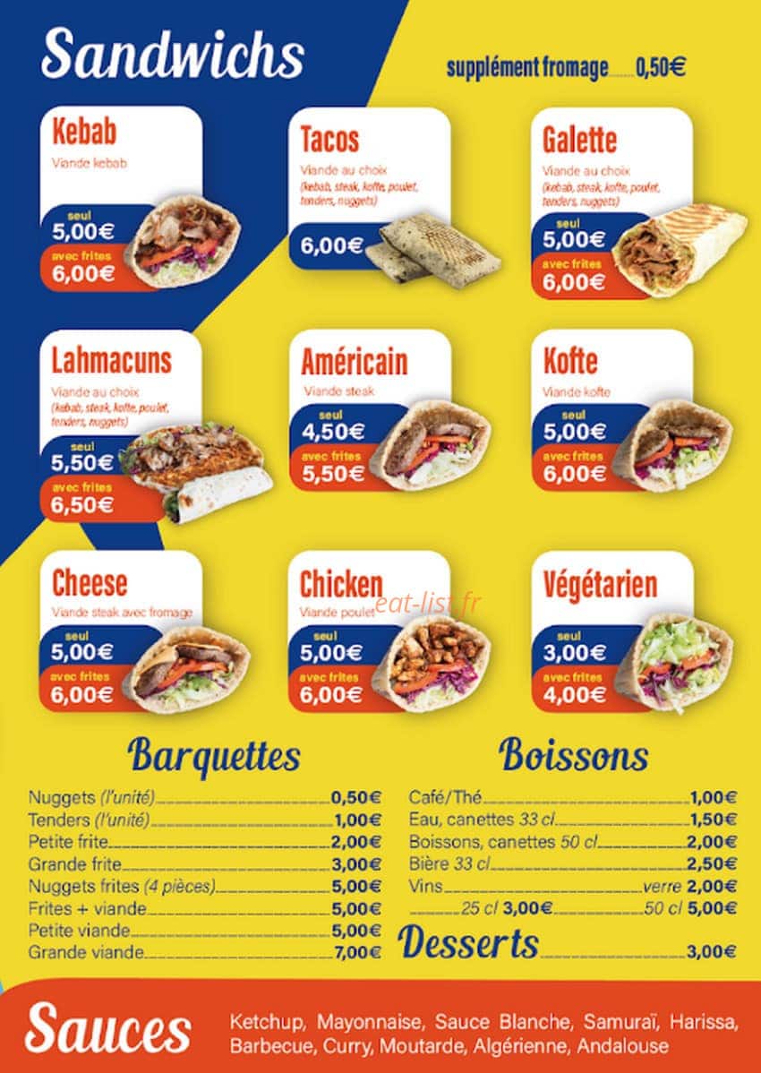 Kebab Autun — carte page 2