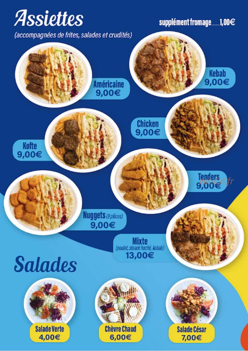 Kebab Autun — carte page 1