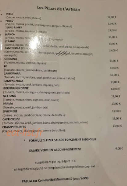 L’Artisan — carte page 1
