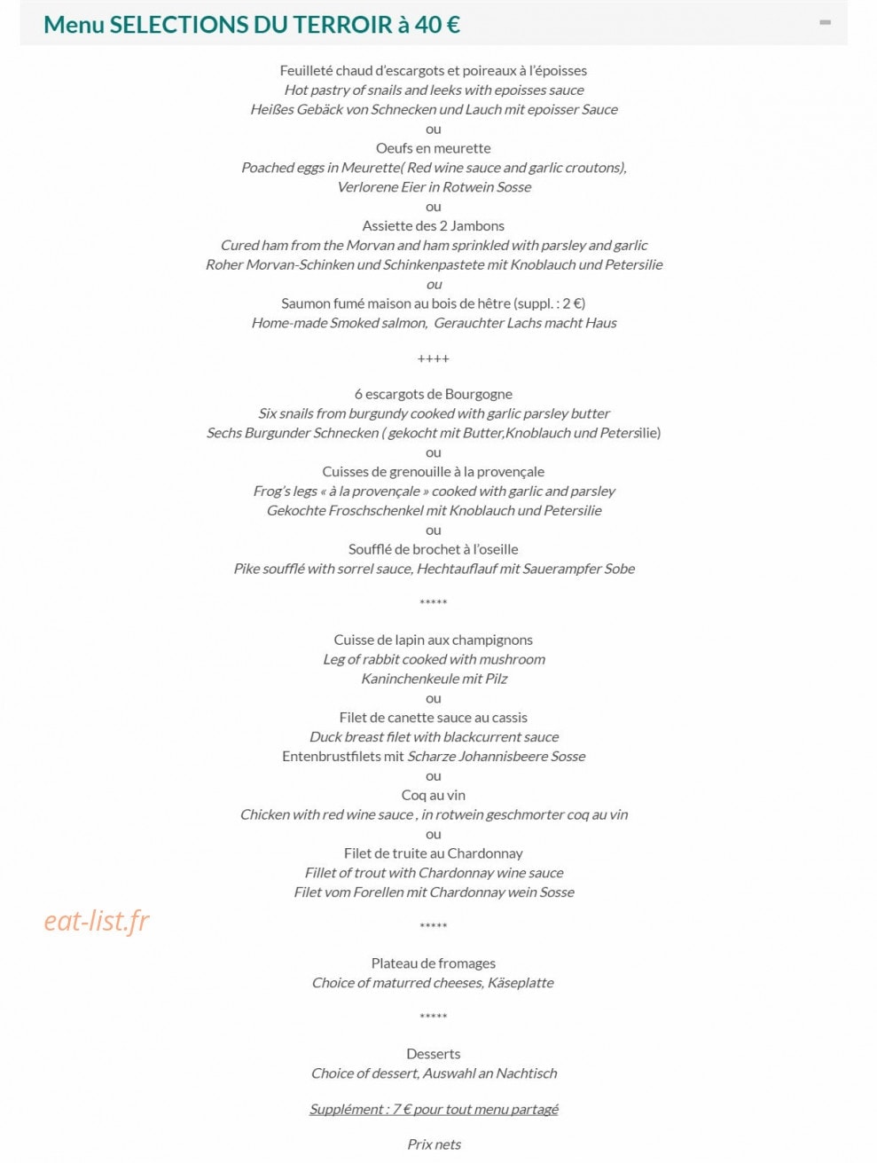 La Tete Noire — carte page 2